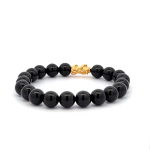 Load image into Gallery viewer, 18K Gold Pixiu Piyao Bracelet Natural Gemstones 8-10mm Birthstones Wealth Bracelet - Rafant

