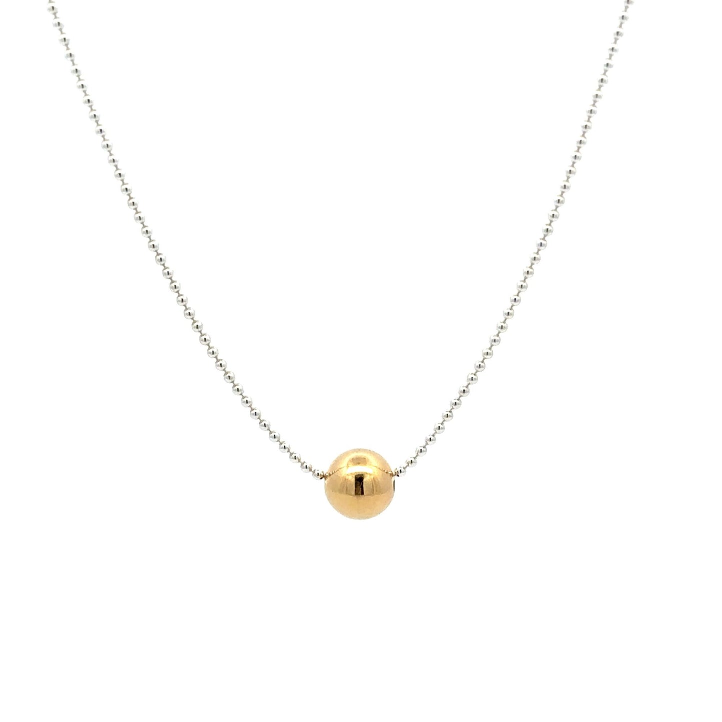 925 Sterling Silver Add-a-Bead Chain with 18k Solid Gold Accent, Customizable Minimalist Necklace Interchangeable Design - Rafant