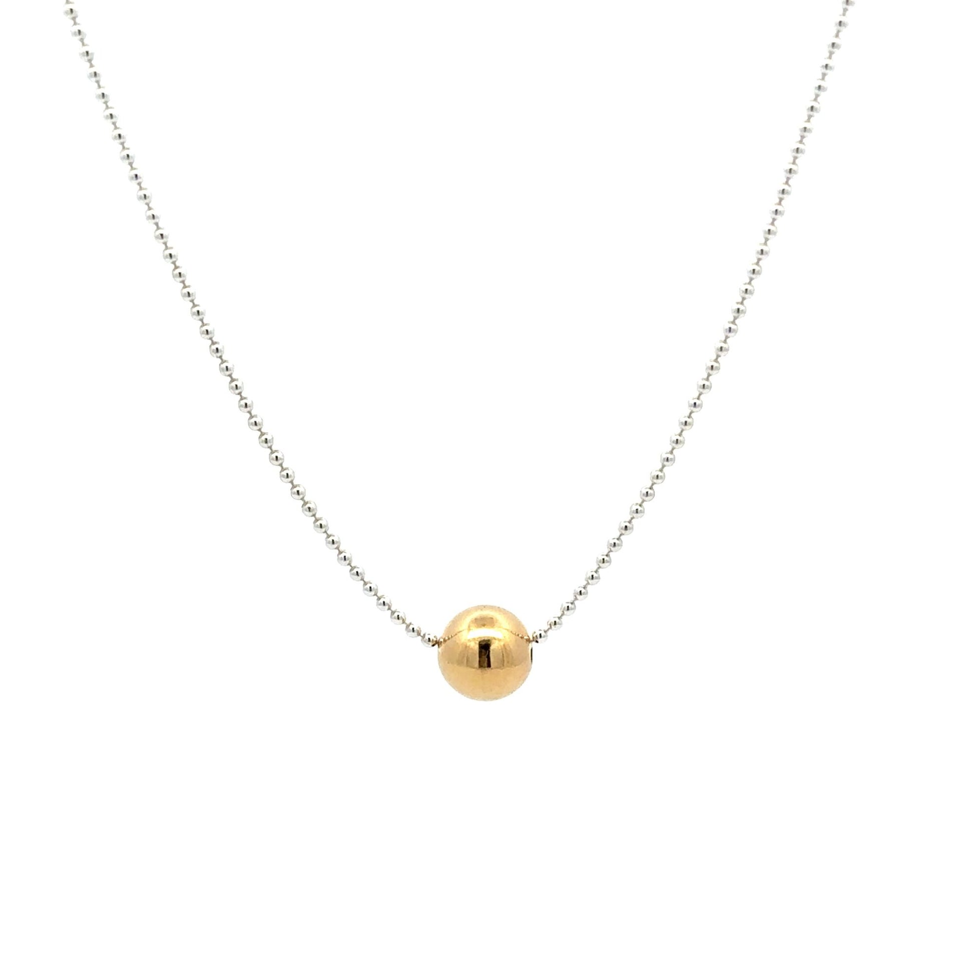 925 Sterling Silver Add-a-Bead Chain with 18k Solid Gold Accent, Customizable Minimalist Necklace Interchangeable Design - Rafant