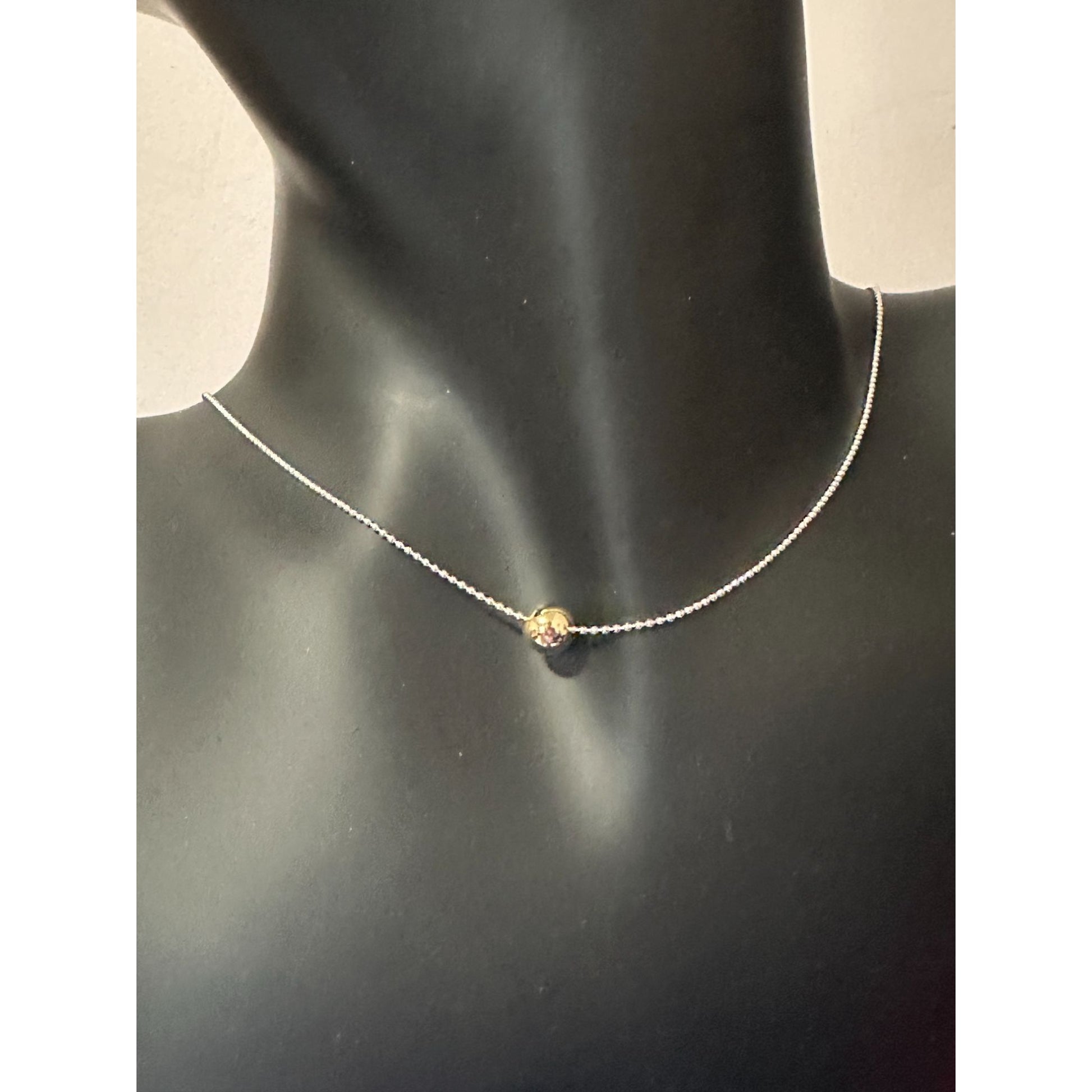 925 Sterling Silver Add-a-Bead Chain with 18k Solid Gold Accent, Customizable Minimalist Necklace Interchangeable Design - Rafant