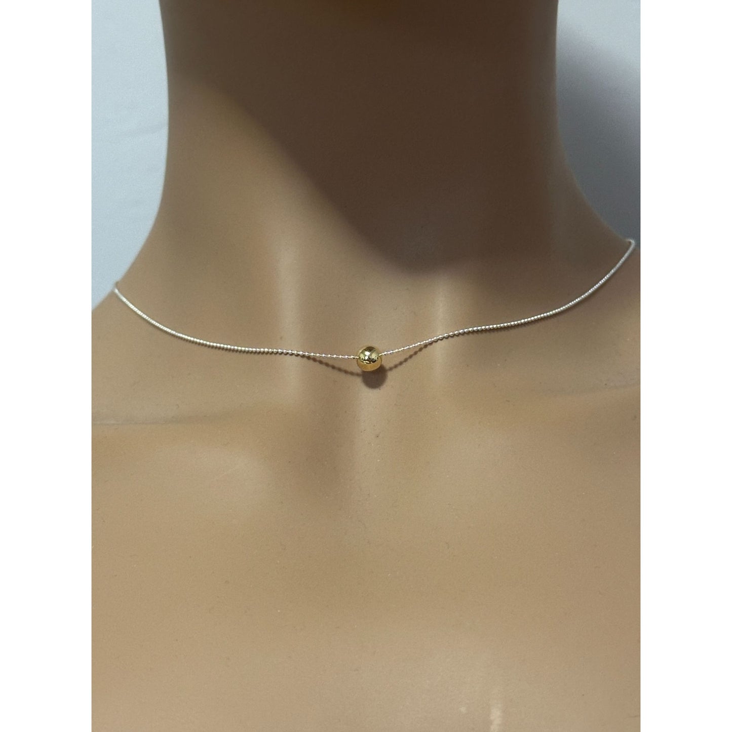 925 Sterling Silver Add-a-Bead Chain with 18k Solid Gold Accent, Customizable Minimalist Necklace Interchangeable Design - Rafant