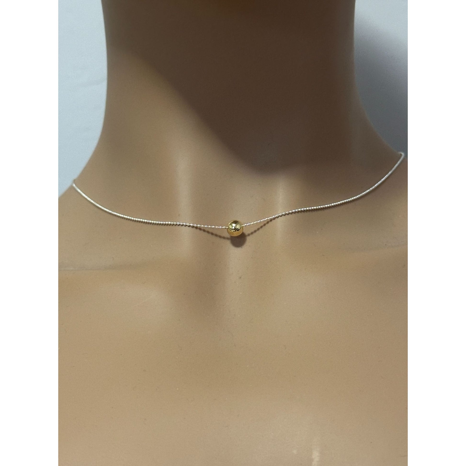 925 Sterling Silver Add-a-Bead Chain with 18k Solid Gold Accent, Customizable Minimalist Necklace Interchangeable Design - Rafant