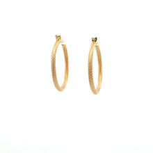 Load image into Gallery viewer, 18K Gold Earrings Hoops Loops Textured 1.69 grams - Rafant
