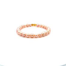 Load image into Gallery viewer, 18K Gold Pixiu Piyao Bracelet Gemstones Natural Freshwater Pink Pearls 7-8mm
