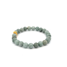 Load image into Gallery viewer, 24K Gold Money Bag Lucky Charm Stretchable Bracelet Natural Burmese Jade 6mm - Rafant

