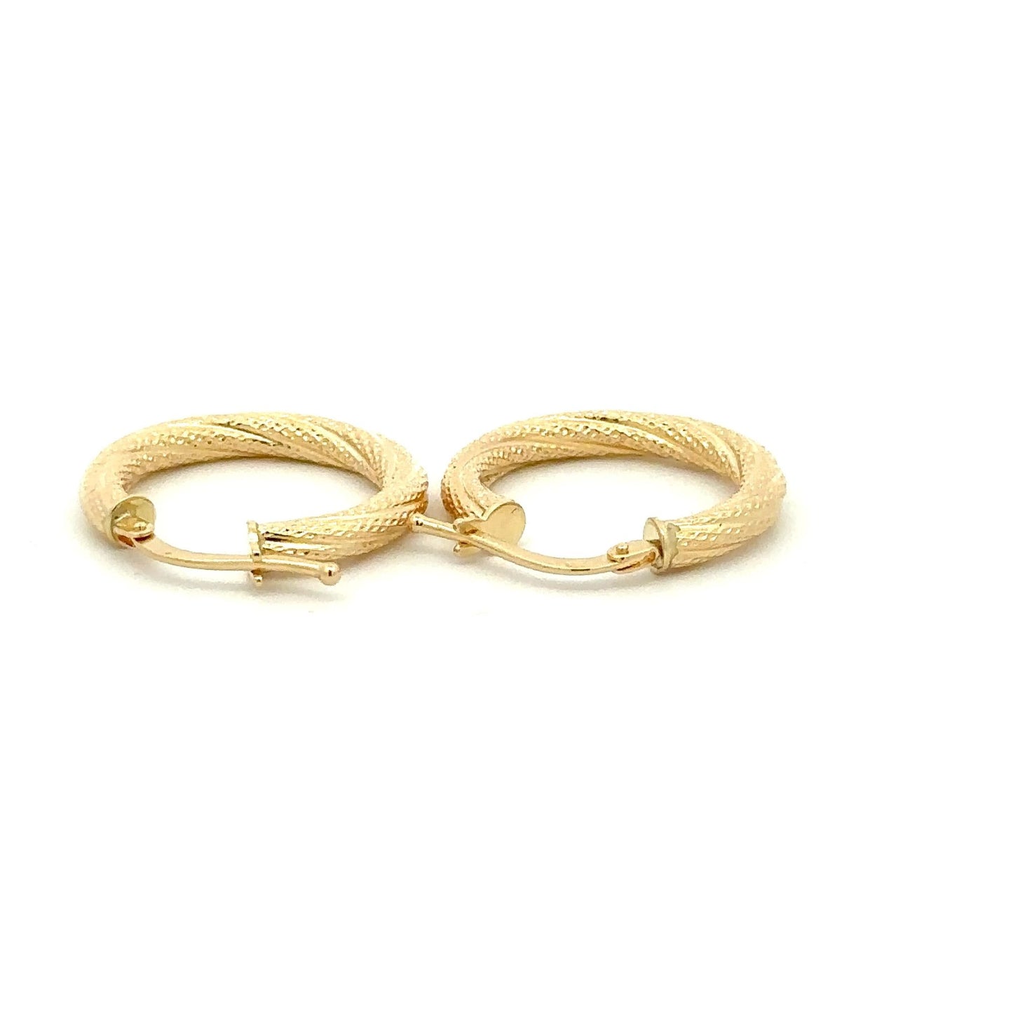18K Yellow Gold Earrings Hoops 1.63 grams - Rafant