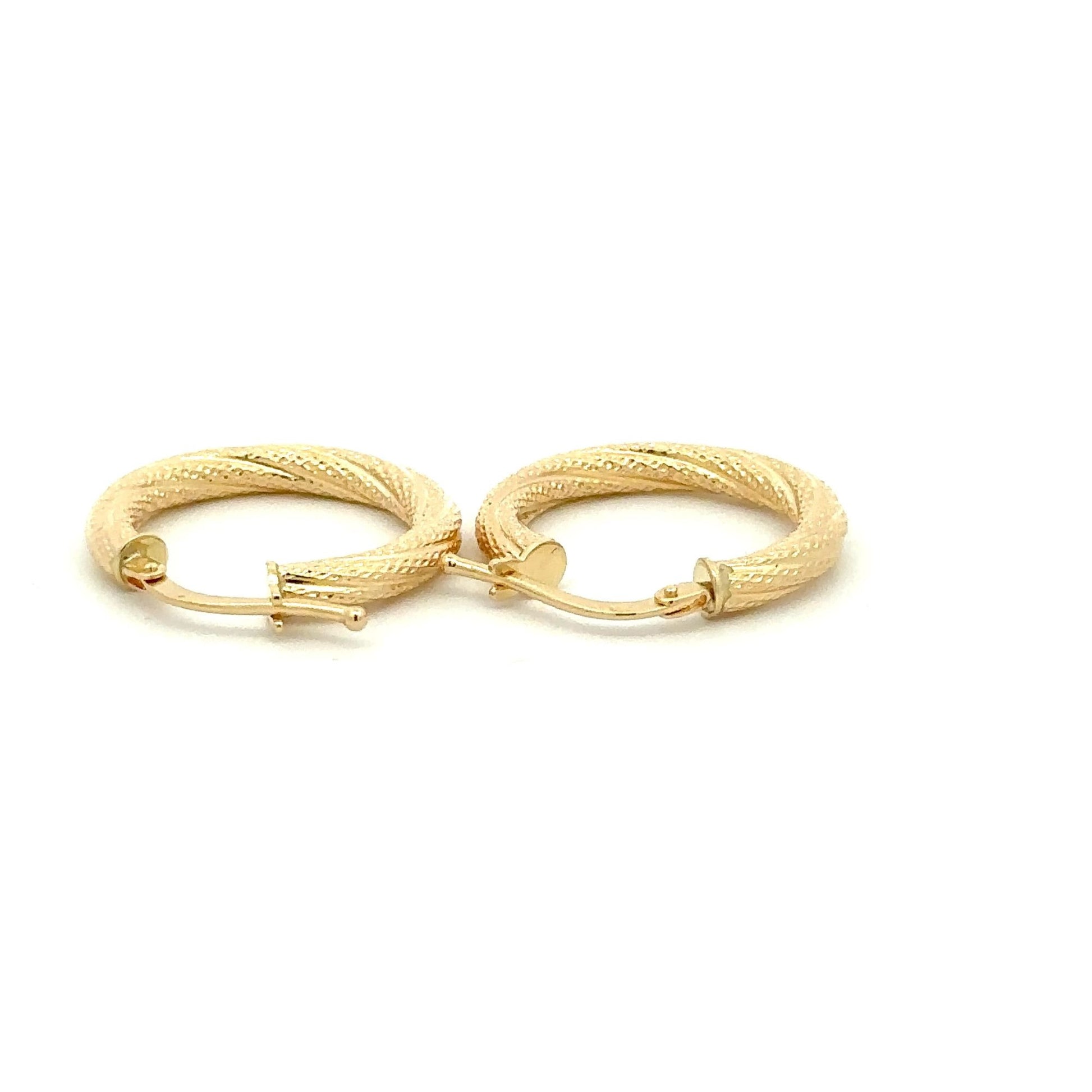 18K Yellow Gold Earrings Hoops 1.63 grams - Rafant
