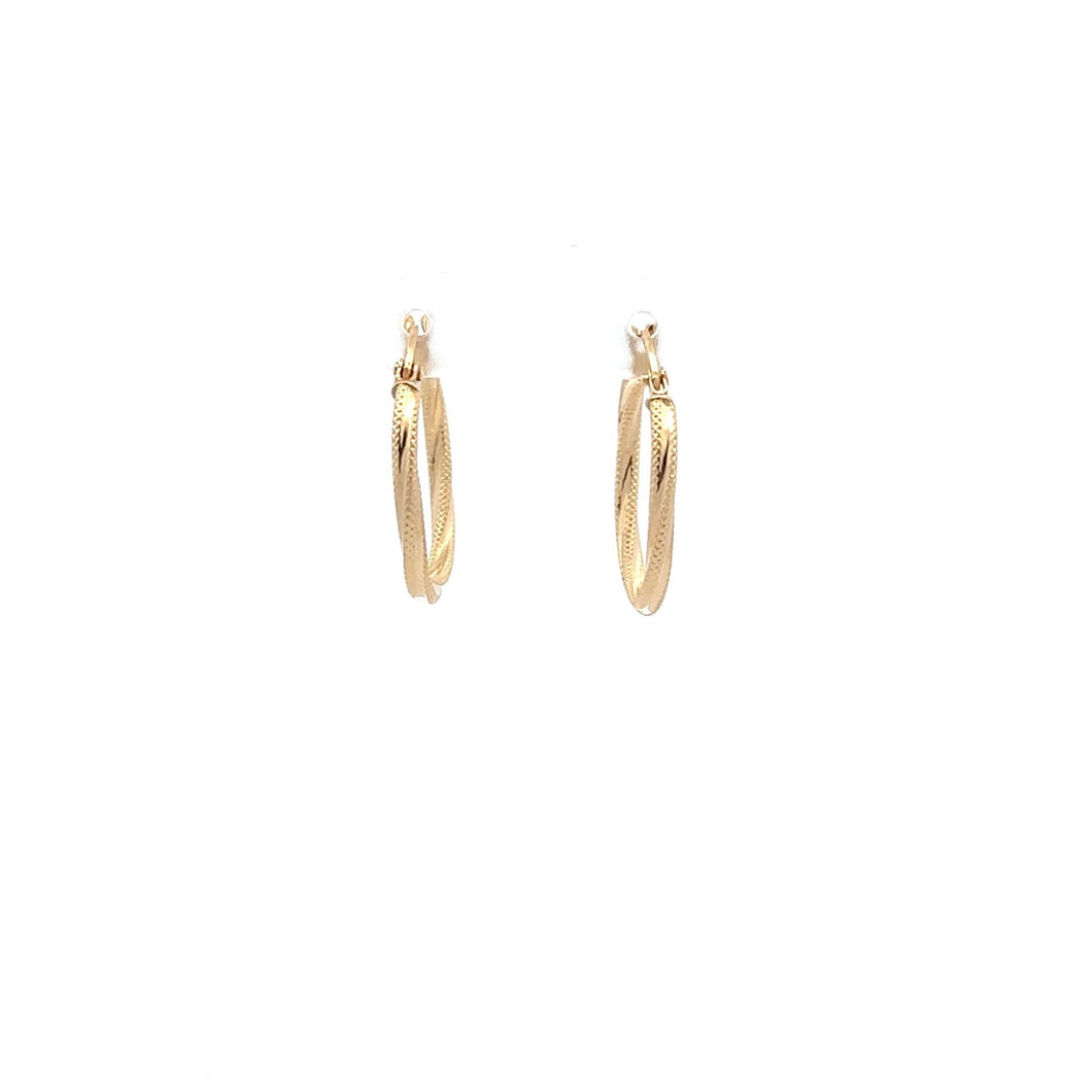 18K Gold Earrings Hoops Spiral 1gram - Rafant