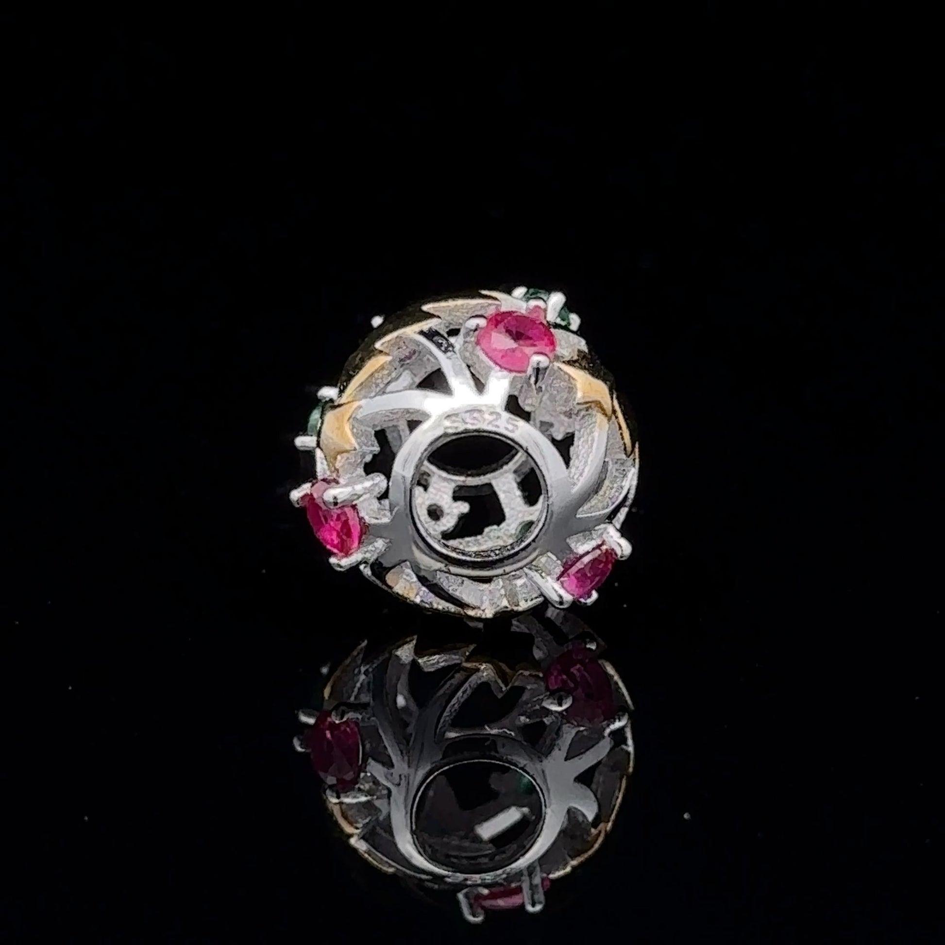 925 Sterling Silver Charm Bead Christmas Holiday For Charm Bracelet Necklace - Rafant