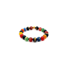 Load image into Gallery viewer, 18K Gold Money Coin Ball Lucky Bracelet Gemstones Agate Multicolor 8mm - Rafant
