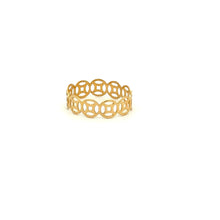 Load image into Gallery viewer, 18K Gold Ring Lucky Coin Good Fortune Size 6 - Rafant

