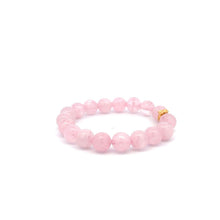 Load image into Gallery viewer, 18K Gold Money Bag Lucky Charm Beads Bracelet Gemstones Rose Quartz 8mm - Rafant
