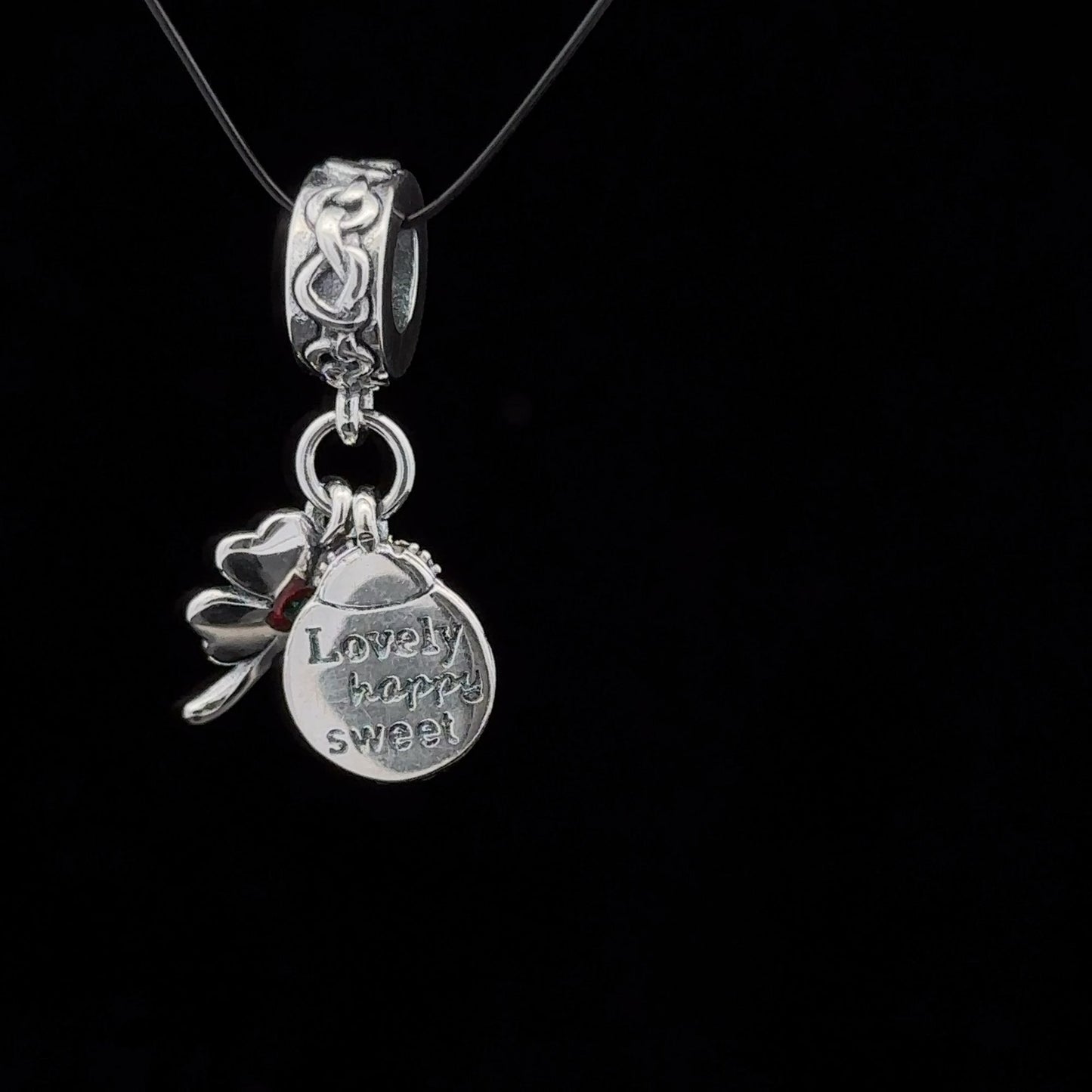 925 Sterling Silver Charm Bead Insect Beetle Flower For Charm Bracelet Necklace - Rafant