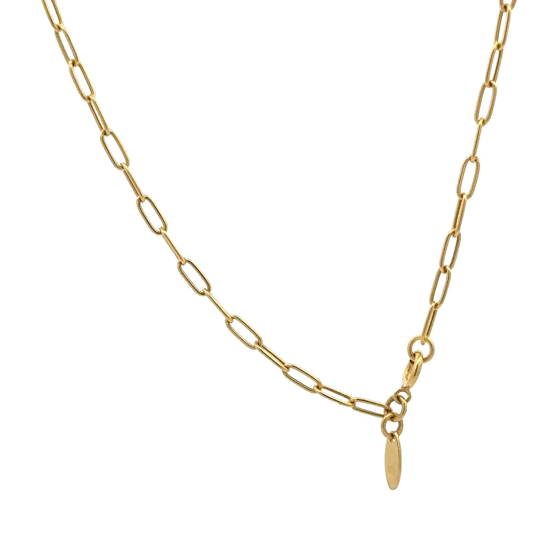 18K Gold Necklace Chain Paperclip 16 inches 1.86 grams - Rafant