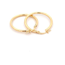 Load image into Gallery viewer, 18K Gold Earrings Hoops Polished Plain 1.52 grams - Rafant
