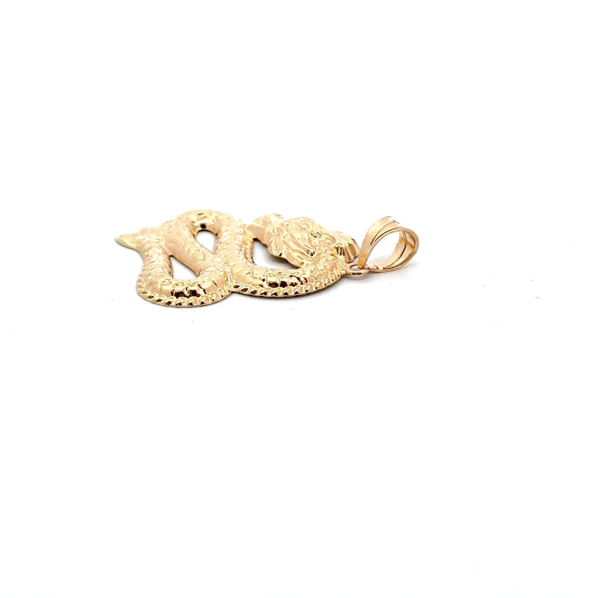 18K Gold Pendant Lucky Dragon Large 1.7 grams - Rafant