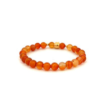 Load image into Gallery viewer, 18K Gold Money Bag Lucky Charm Beads Bracelet Gemstones Carnelian 6mm - Rafant
