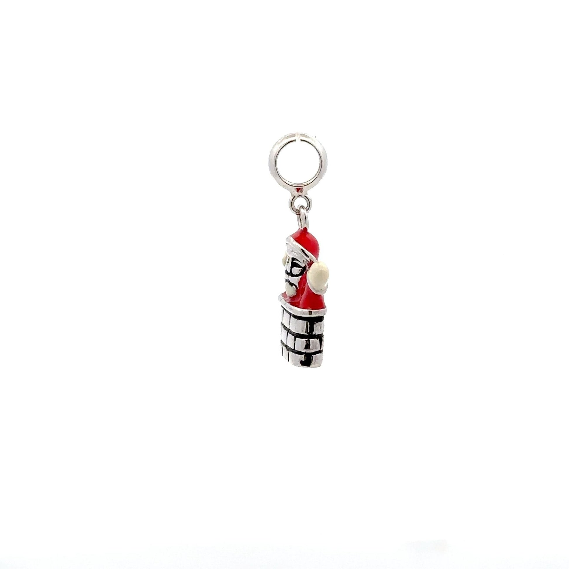 925 Sterling Silver Charm Happy Santa Claus Christmas Holiday For Charm Bracelet Necklace - Rafant