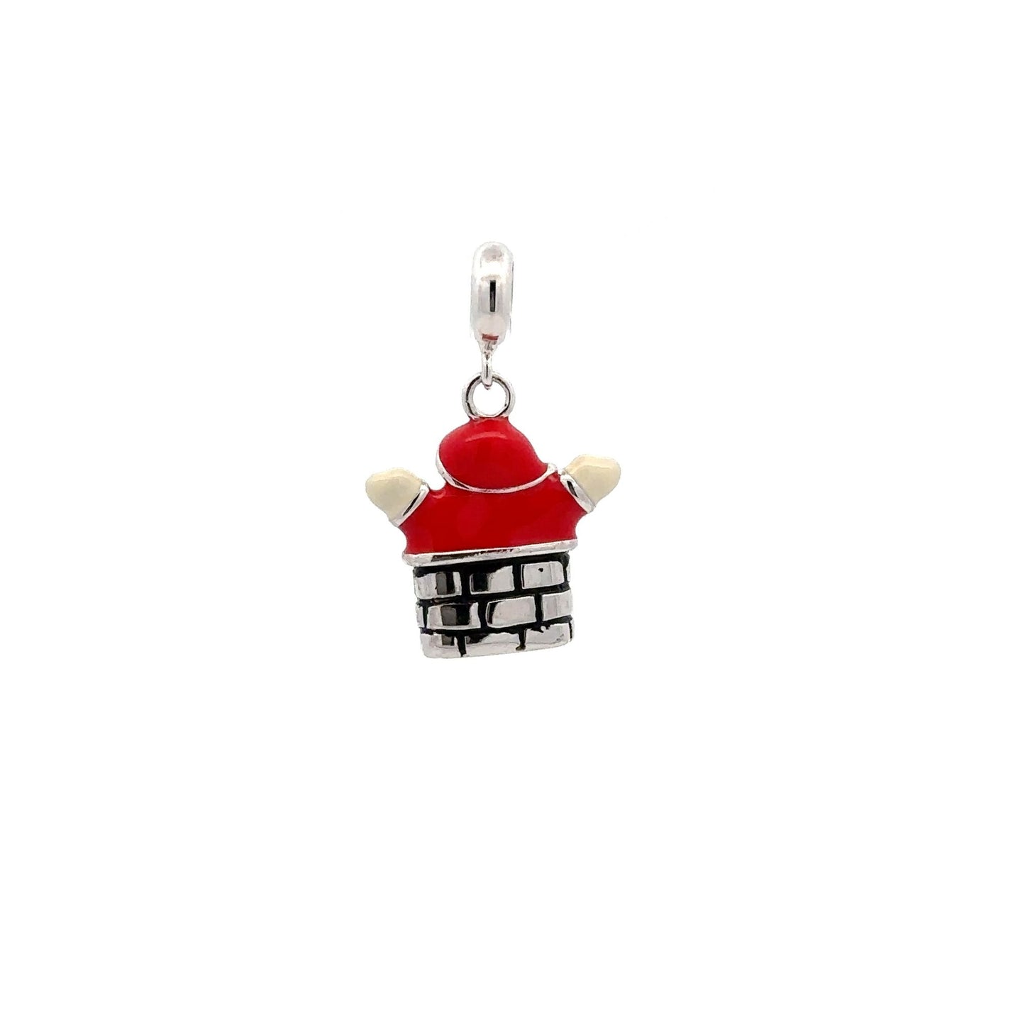 925 Sterling Silver Charm Happy Santa Claus Christmas Holiday For Charm Bracelet Necklace - Rafant