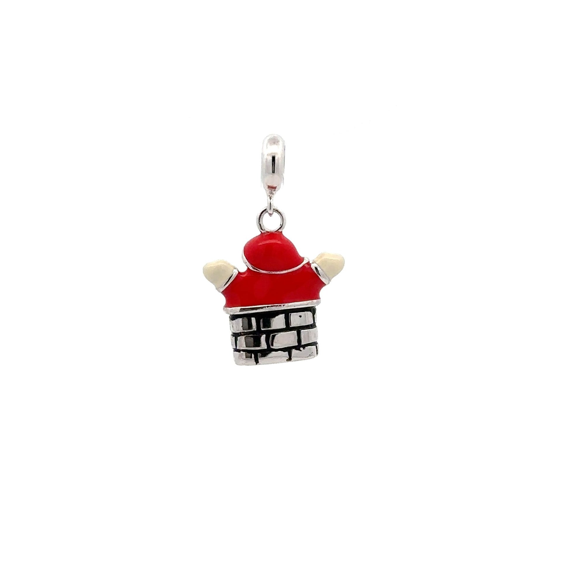 925 Sterling Silver Charm Happy Santa Claus Christmas Holiday For Charm Bracelet Necklace - Rafant