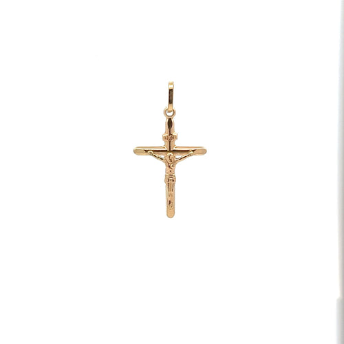 18K Gold Pendant Cross Religious Jesus Christ 0.72 grams - Rafant