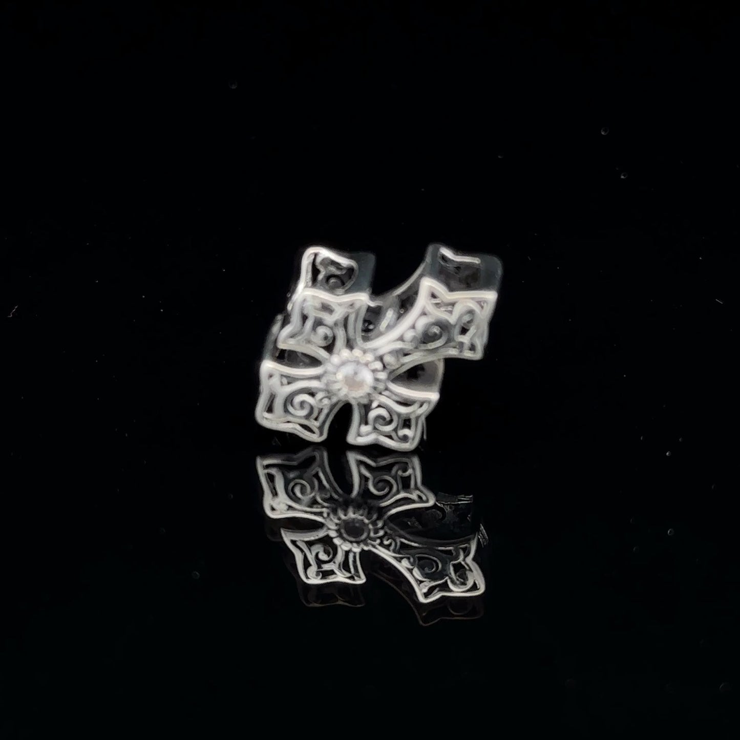 925 Sterling Silver Charm Bead Cross For Charm Bracelet Necklace - Rafant