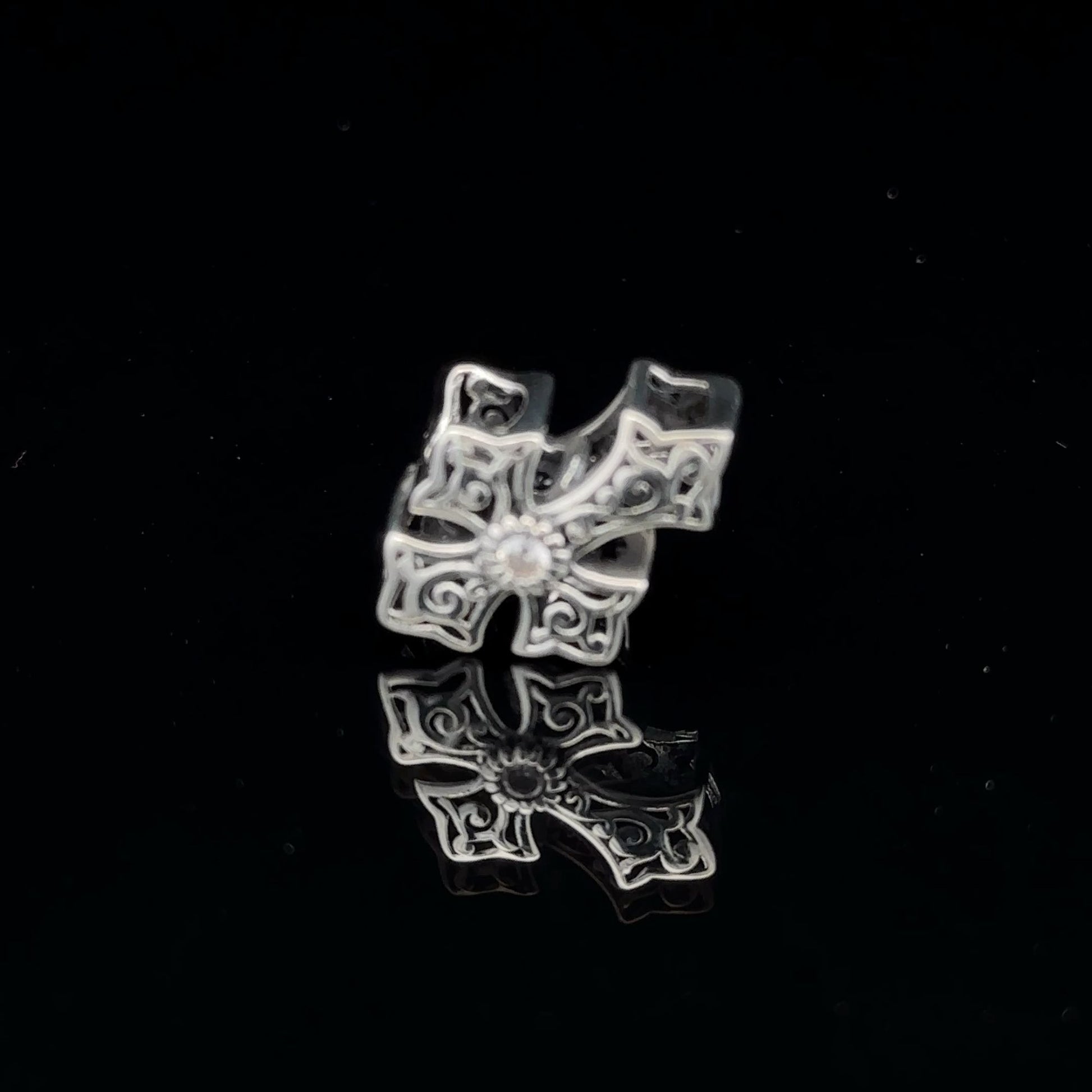 925 Sterling Silver Charm Bead Cross For Charm Bracelet Necklace - Rafant
