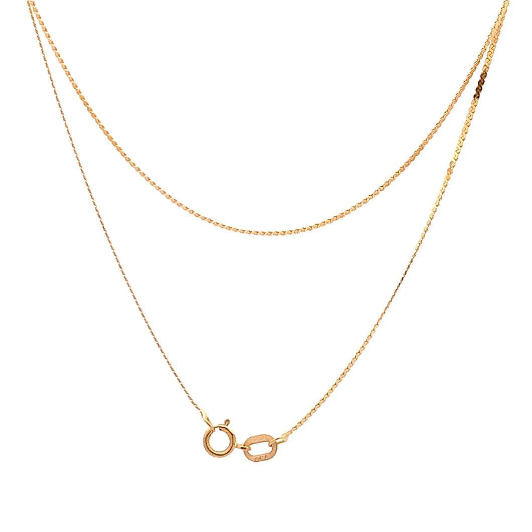 18K Yellow Gold Necklace Chain Serpentine 1.54 grams 17.75 inches - Rafant