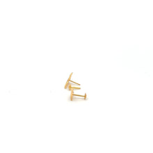 Load image into Gallery viewer, 18K Gold Earrings Stud Screw Type Lightning Bolt - Rafant
