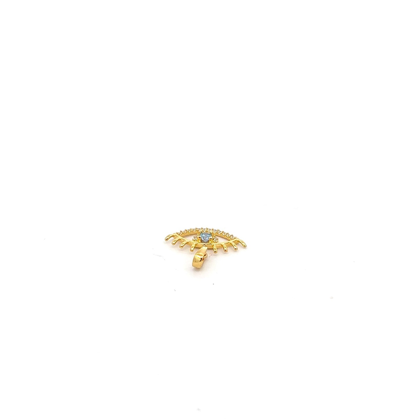 18K Gold Pendant Charm Evil Eye Cubic Zirconia - Rafant
