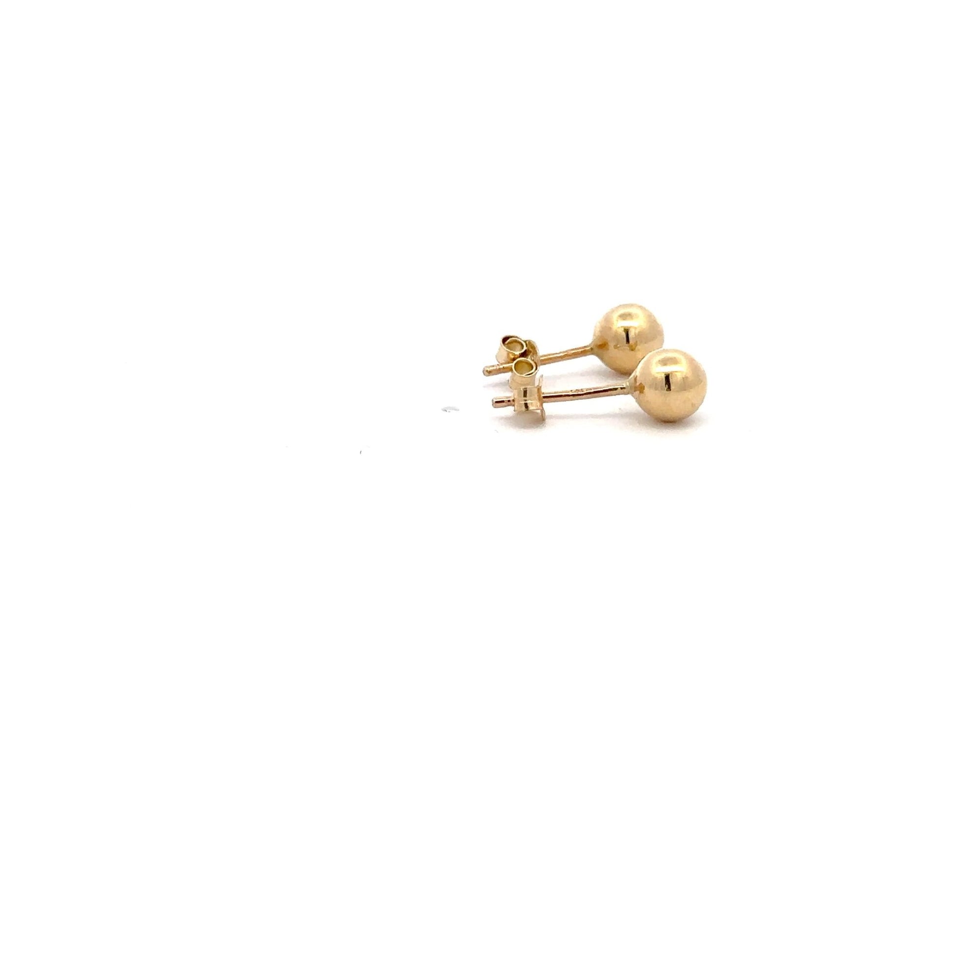 18K Gold Stud Earrings Ball - Rafant