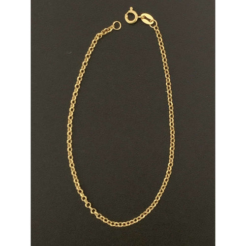 18K Gold Bracelet Chain Rolo Link 7.5 inches 1.05 grams