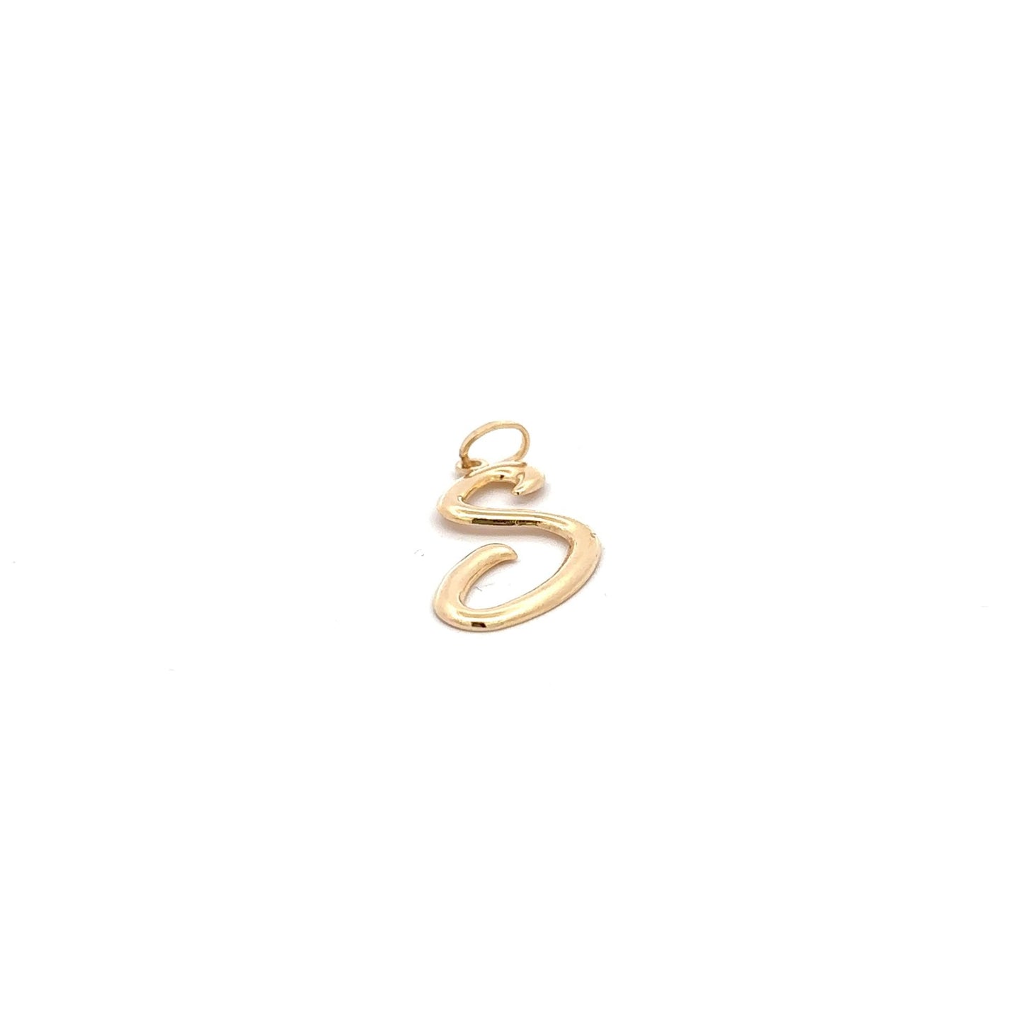 18K Gold Pendant Letter Initial S - Rafant