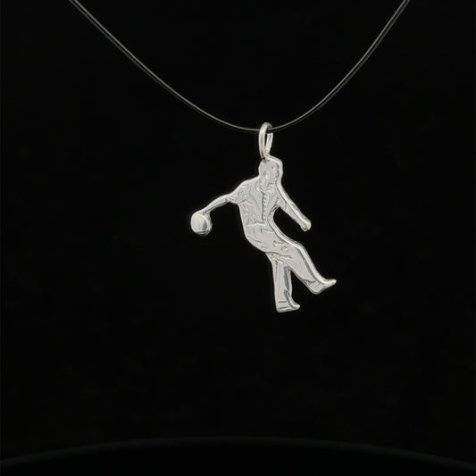 925 Sterling Silver Pendant Charm Bowler - Rafant