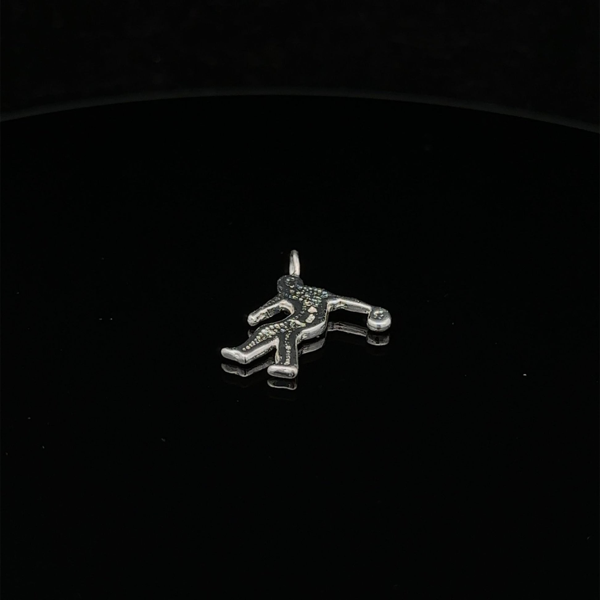 925 Sterling Silver Pendant Charm Bowler - Rafant