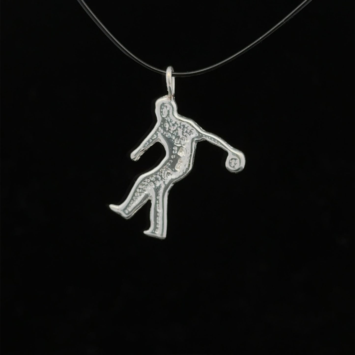 925 Sterling Silver Pendant Charm Bowler - Rafant