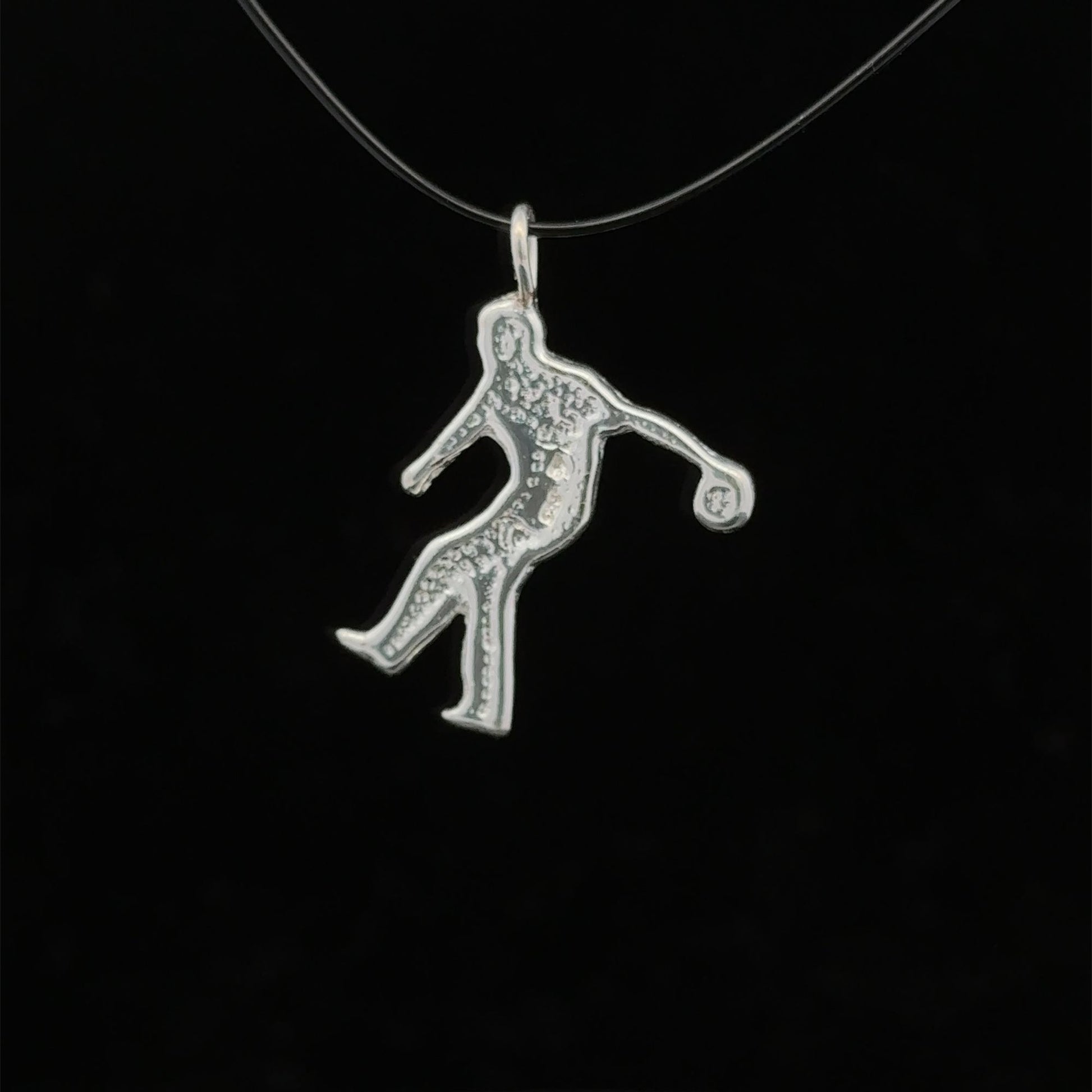 925 Sterling Silver Pendant Charm Bowler - Rafant