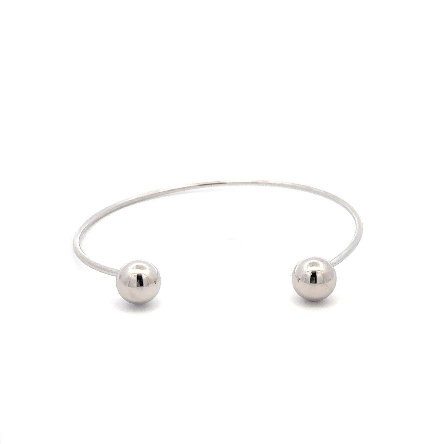 925 Sterling Silver Bangle Wire Bracelet Adjustable Size 6 3/4 inches - Rafant