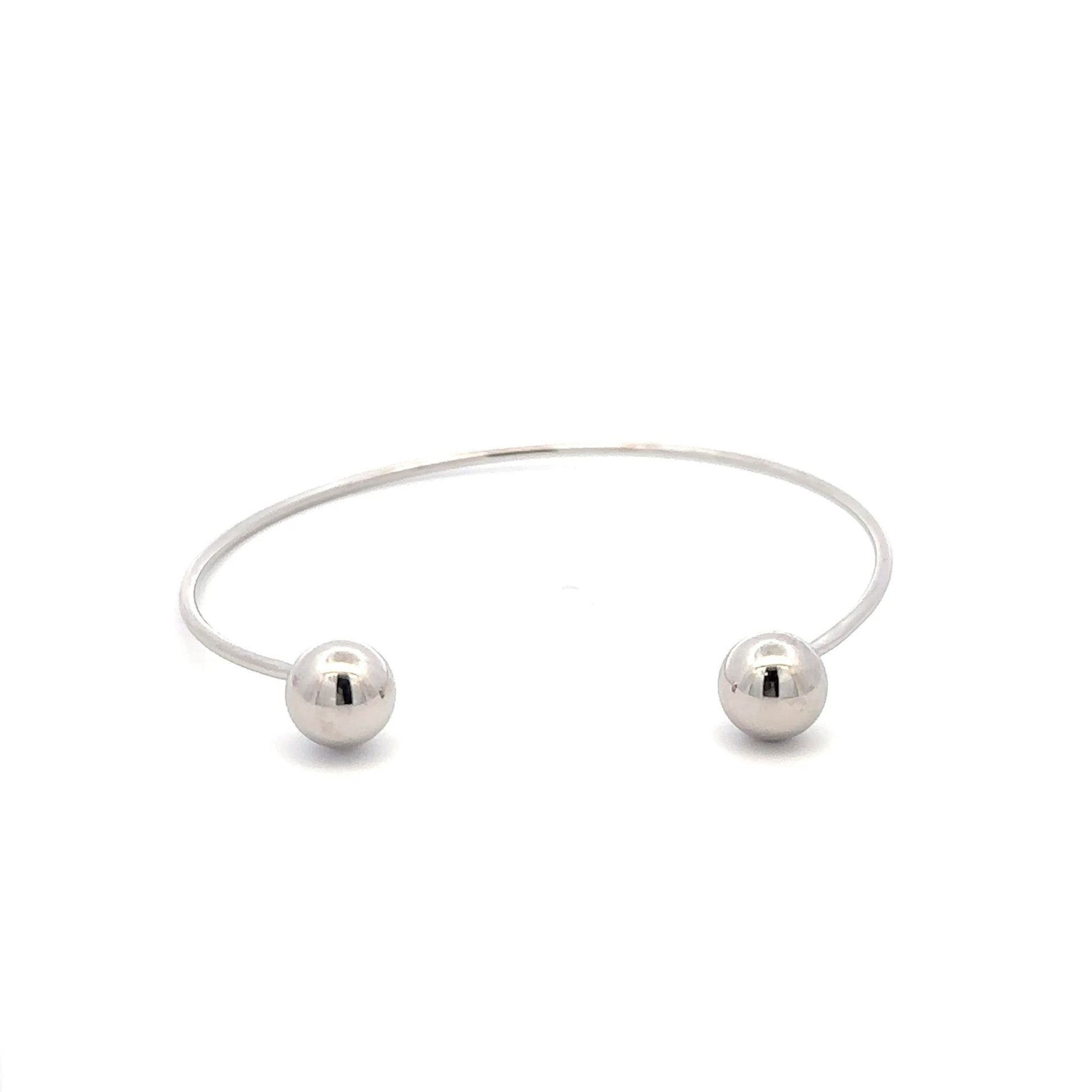 925 Sterling Silver Bangle Wire Bracelet Adjustable Size 6 3/4 inches - Rafant