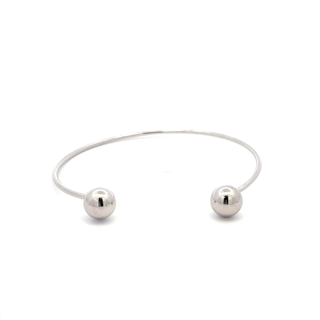 925 Sterling Silver Bangle Wire Bracelet Adjustable Size 6 3/4 inches