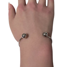 Load image into Gallery viewer, 925 Sterling Silver Bangle Wire Bracelet Adjustable Size 6 3/4 inches
