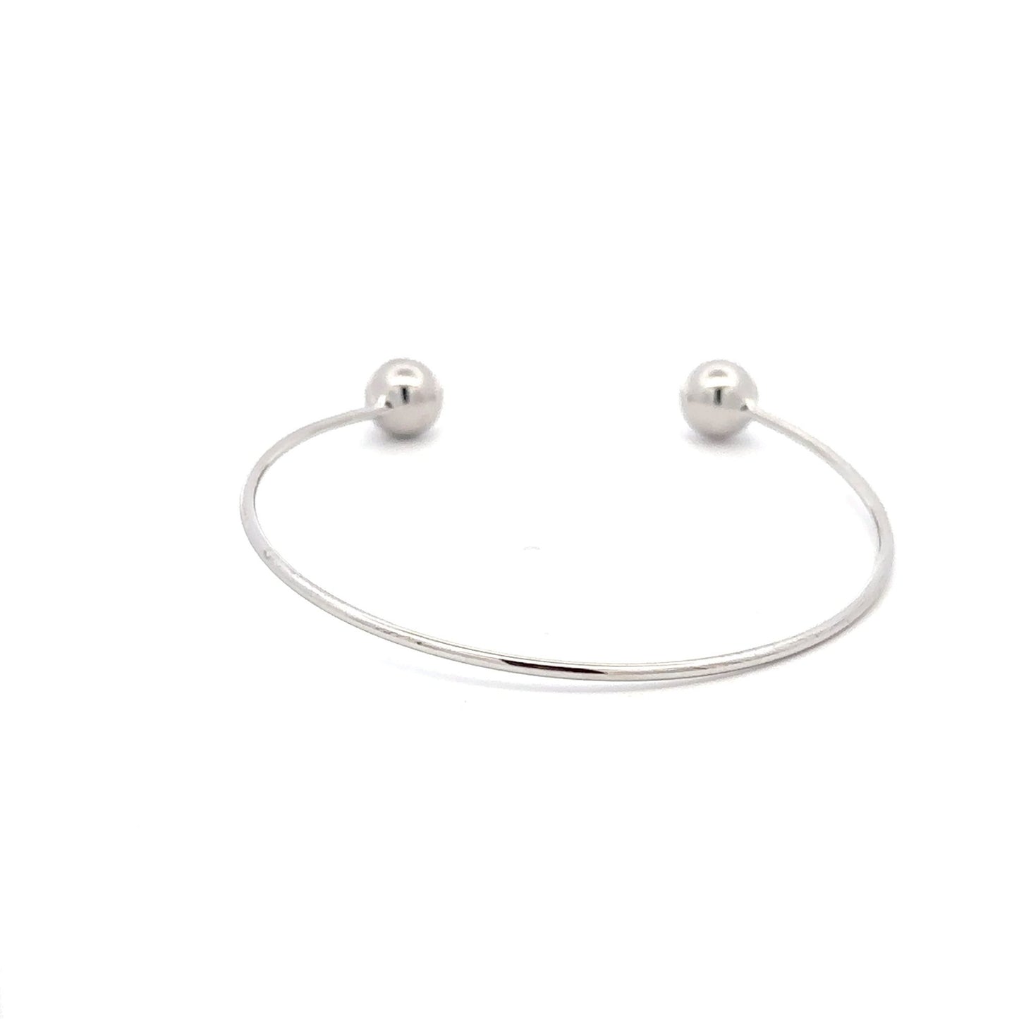 925 Sterling Silver Bangle Wire Bracelet Adjustable Size 6 3/4 inches - Rafant