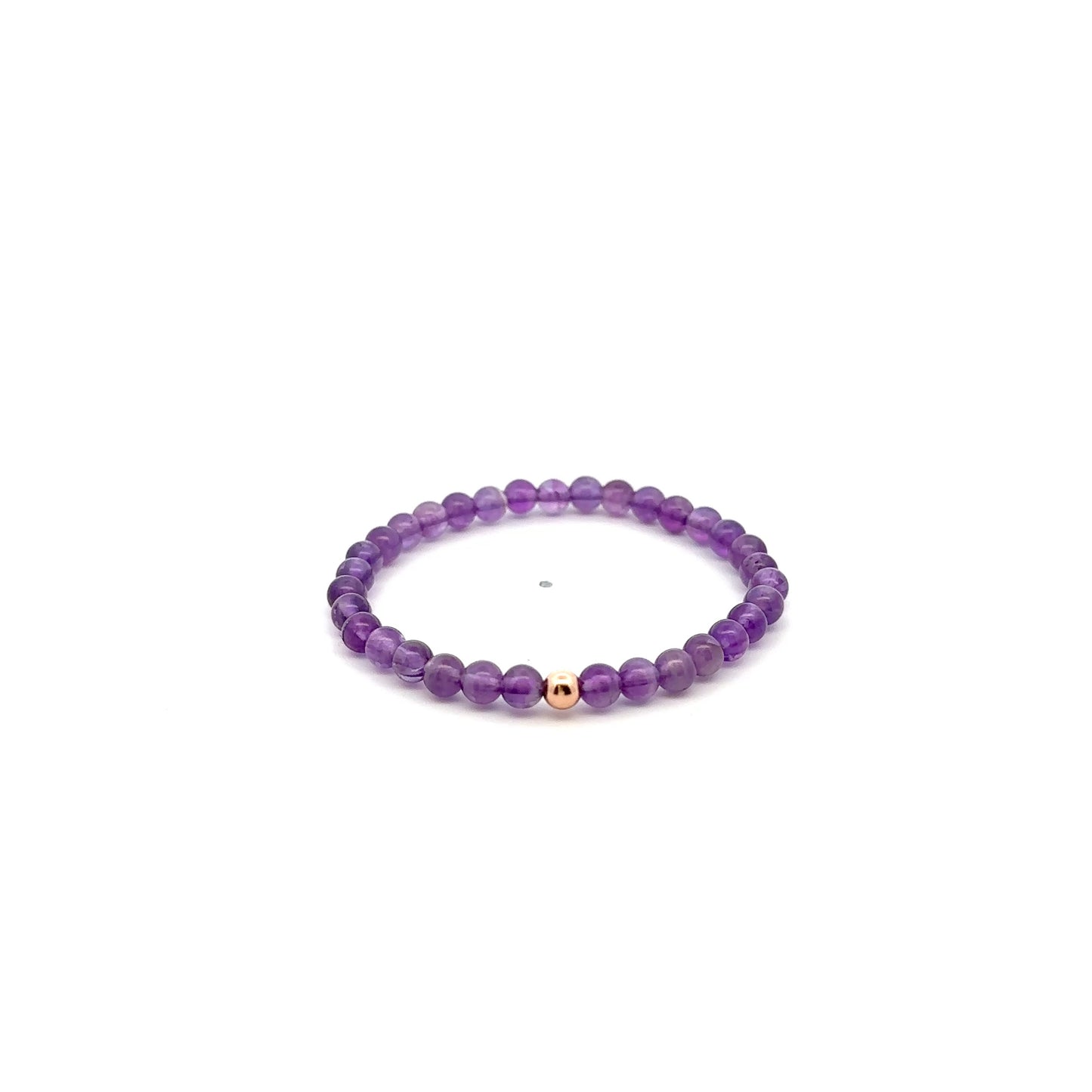 Natural Amethyst Gemstones Mini 4mm 18K Gold Charm Bead February Birthstone - Rafant