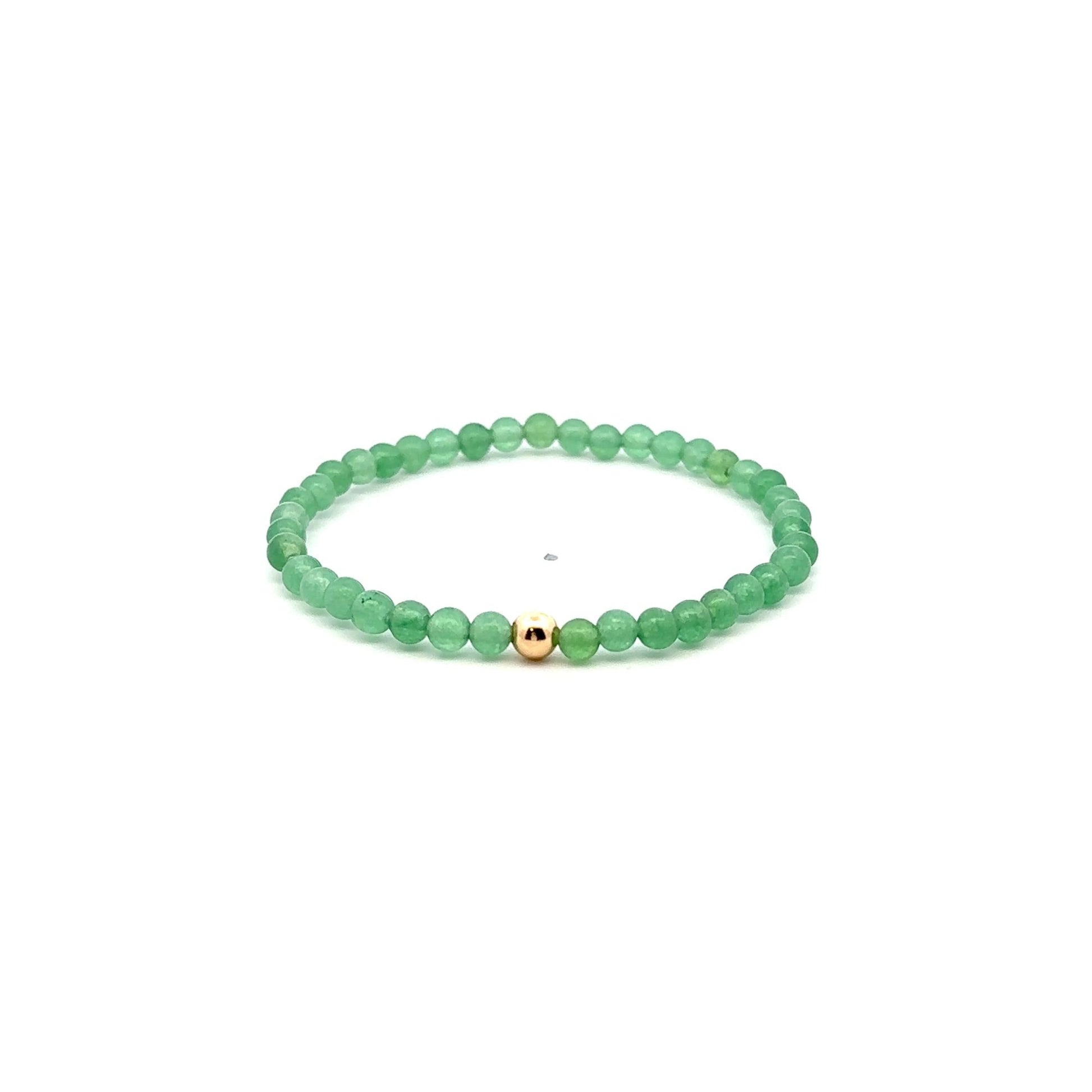Natural Aventurine Gemstones Mini 4mm 18K Gold Charm Bead - Rafant