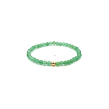 Load image into Gallery viewer, Natural Aventurine Gemstones Mini 4mm 18K Gold Charm Bead
