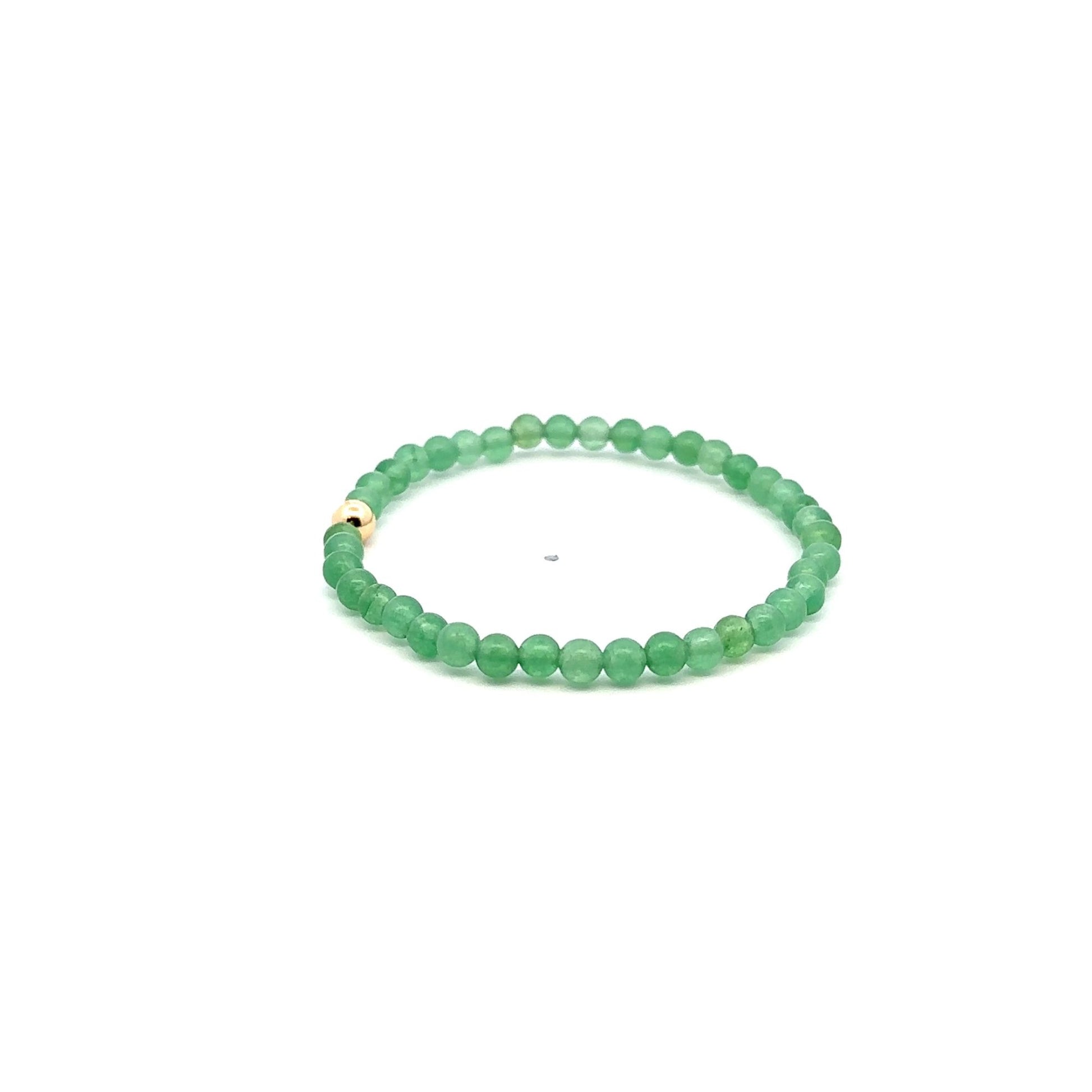 Natural Aventurine Gemstones Mini 4mm 18K Gold Charm Bead - Rafant