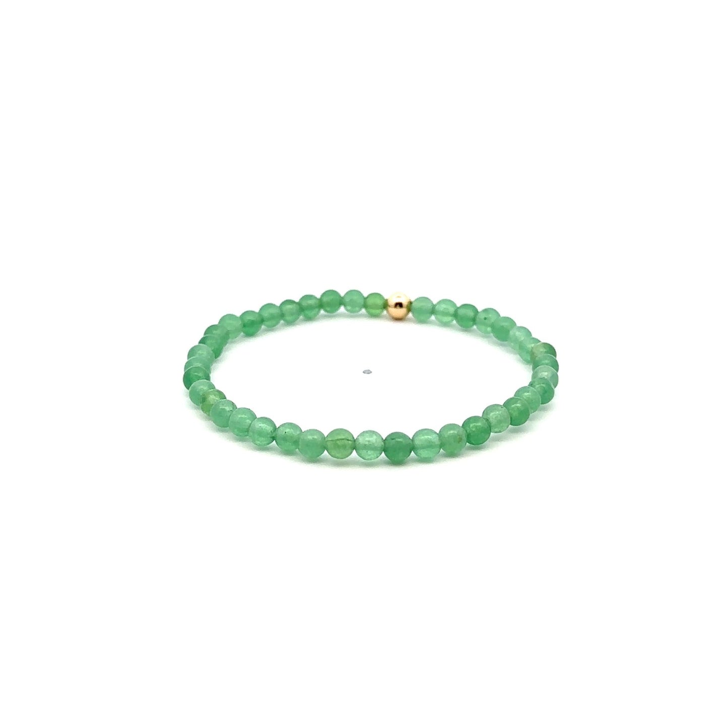 Natural Aventurine Gemstones Mini 4mm 18K Gold Charm Bead - Rafant