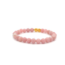 Load image into Gallery viewer, 18K Gold Piyao Pixiu Dragon Lucky Charm Bracelet Gemstones Pink Opal 6mm - Rafant
