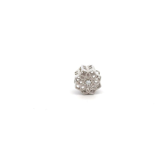 925 Sterling Silver Charm Bead Round Holiday Christmas For Charm Bracelet Necklace - Rafant