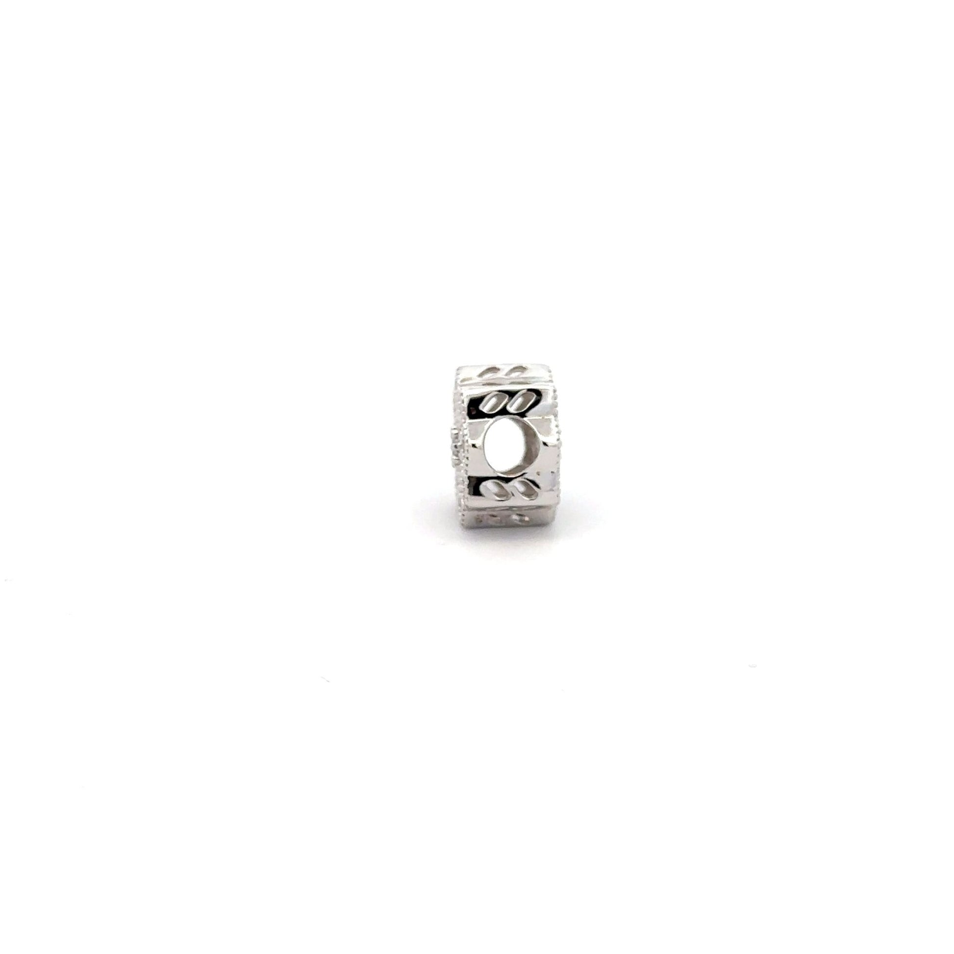 925 Sterling Silver Charm Bead Round Holiday Christmas For Charm Bracelet Necklace - Rafant